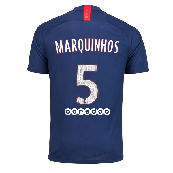 Trikot Paris Saint Germain NO.5 Marquinhos Heim 2019-20 Blau Fussballtrikots Günstig